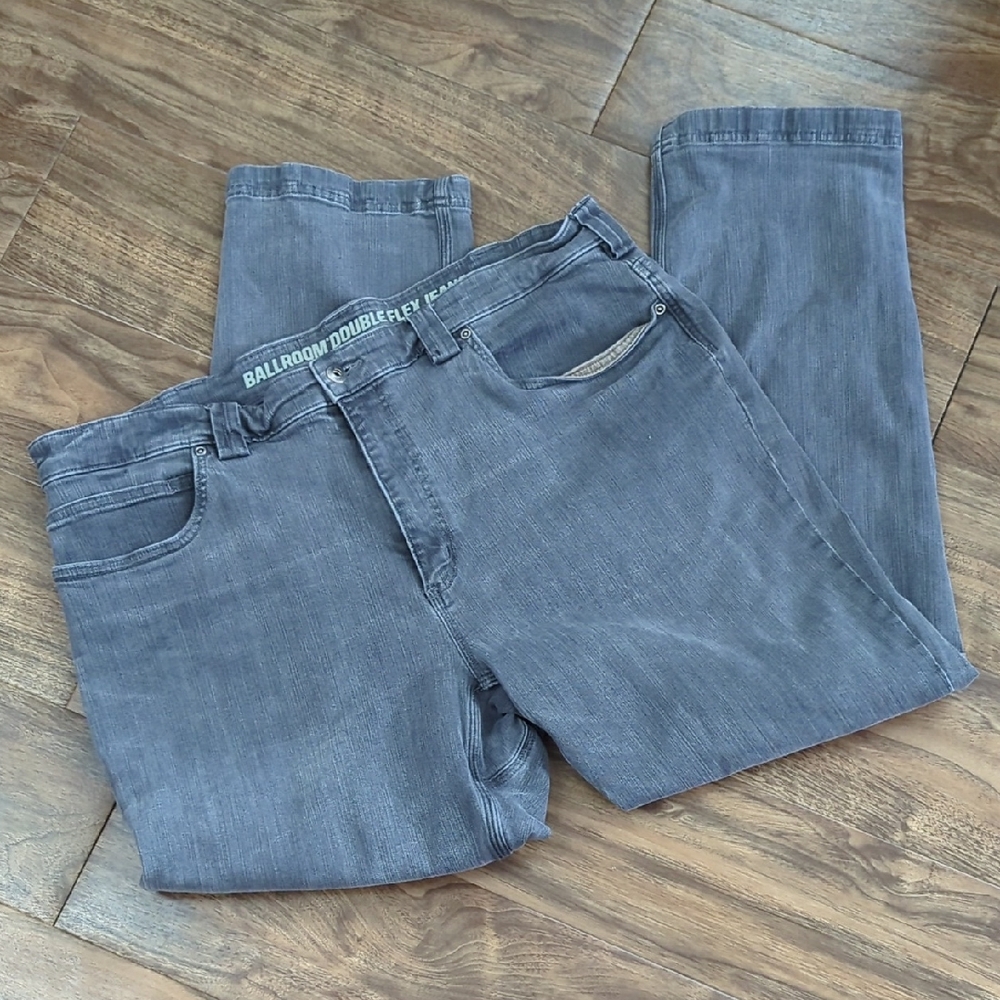 Duluth Trading Co Ballroom Double Flex Gray Jeans